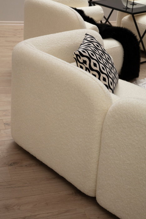 Atelier Del Sofa Sofá de 3 Plazas Victoria Cream Bouclette